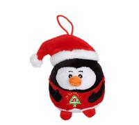 Peluche - pingouin - bouille de noël sonore 13 cm noir TU