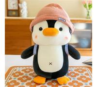 Peluche pingouin pour fille, garçon et bébé - Peluche moelleuse à câliner et à jouer - Cadeau (rose, 23 cm)