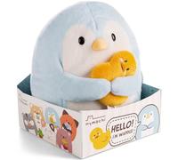 NICI Peluche Pingouin Waddle 16 cm avec canard – boîte cadeau 11x12x6,5 cm Bleu