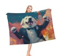 Peluche Plaid Chien De Montagne des Pyrénées Drôle Doux Jeté De Canapé Polaire Léger Couverture Lit pour Lits Divans Femme M