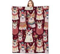 Peluche Plaid Lama Douillette Plaid Polaire Comfort Couverture Lit pour Femme Chaises Voyages
