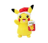 Peluche Pokémon Jazwares Pikachu bonnet de Noël 20 cm visage brodé Multicolore