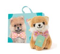 Peluche Pompom Le Chien Keeshond Avec Valise, Passeport Et Stickers ? Mini Poméranien 8 Cm Multicolor TU