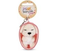 Peluche Porte-Cles 8 Cm - Chien Beige Endormi Beige G