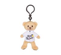 Gipsy Toys - Porte-clés Ours « Maillot Meilleur Jeune grimpeur Blanc » 10 cm - Peluche Officielle du Tour de France. Un Accessoire attachant pour Les Fans du Maillot Blanc.