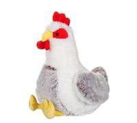 Peluche - poule blanche et marron - 40 cm marron TU