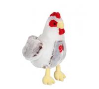 Peluche - poule flammée sonore marron et blanche en peluche - 22 cm marron TU
