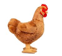 Peluche poulet super douce à collectionner compagnon poule Intéressant pour câliner faire la sieste et décorer la maison cadeau bébé et enfant pour Halloween, Noël, filles et garçons (30 cm, marron)