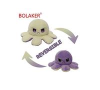 Peluche poulpe 20 cm - Beige + violet