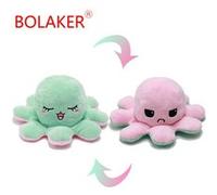 Peluche poulpe Flip jouet,Rose et vert