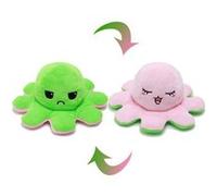 Peluche Poulpe Réversible 20cm-Rose et vert Rose et vert