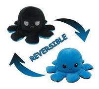 Peluche poulpe réversible double face 20 cm -bleu + noir G