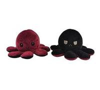 Peluche poulpe réversible double face 20 cm - bordeaux + noir Noir G