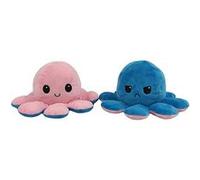 Peluche poulpe réversible double face 20 cm -rose + bleu G