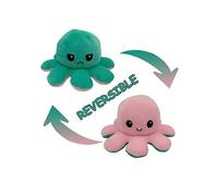 Peluche poulpe réversible double face 20 cm -rose clair + vert clair G