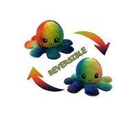 Peluche poulpe réversible double face 20 cm -Smiley + colère