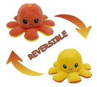 Peluche poulpe réversible double face 20 cm -Smiley + colère