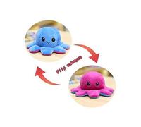 Peluche poulpe réversible double face 40 cm -bleu + violet