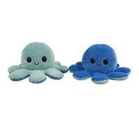 Peluche poulpe réversible double face Bleu clair + bleu Bleu G