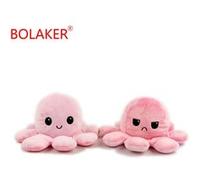 Peluche poulpe réversible rose clair et rose foncé BOLAKER® Rose G