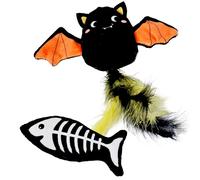 Peluche pour chien Chauve-souris et poisson d'Halloween Nobby Pet (x2) Noir TU