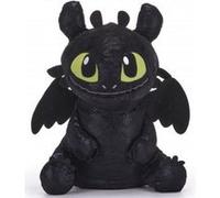 Peluche pour dragons : dragon krokmou noir 23 cm - doudou enfant : dragons et une carte offert noir