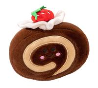 Peluche pour gâteaux, Animaux en Peluche avec Nourriture, de Nourriture pour Simulation de gâteau aux Fraises farcie | Ornement de canapé rembourré avec Rouleau de gâteau Doux de 14 cm,