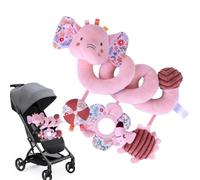 Peluche pour landau avec hochet - enroulable en spirales, éléphant sensoriel en velours côtelé, compagnon de jeu relaxant, d'apprentissage précoce de la sémantique profonde, Struttu