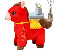 Peluche pour l'année du Cheval - 2026 Signe du Zodiaque, Mascotte, Dieu Heureux de la Richesse, en Peluche, Ornement pour fête de Printemps, Nouvel an, Bureau à Domicile, décoration de Bureau
