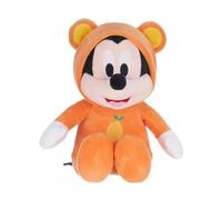 Peluche pour Mickey en grenouillère Orange 35 cm - Pyjama - Set Doudou Enfant + 1 Carte Animal