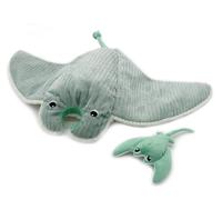 Peluche Ptipotos Raie Manta Et Son Bébé Menthe Vert TU