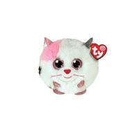 Peluche Ty Puffies - Muffin Le Chat - Blanc - Jaune - Mixte Blanc TU