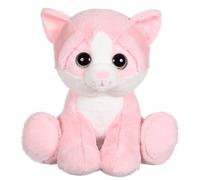 Peluche Puppy Eyes Pets Color Chat Rose - 22 Cm