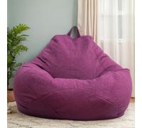 Peluche Rangement Velours Pouf Housse Uniquement Lavable Épaissi Fermeture Éclair Stretch Pas De Remplissage Style Moderne Poufs Adolescents Chambre Adulte Bureau,Violet,80 * 90cm