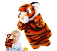 Peluche rayée orange - Petite figurine de prédateur à la main Outil de narration en tissu doux | Ornement esthétique pour chambre d'enfant, salle de jeux, léger, portable, compressible