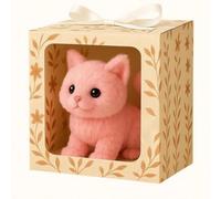 Peluche Réaliste en Forme de Chat 2025 Nouveaux Chats Robotiques AI avec des Sons de Ronronnement Et de Miaulement pour Les Amoureux des Chats, pour Une Joie Et Une Chaleur sans Fin. Pink