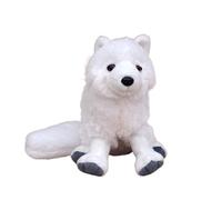 Peluche Renard Arctique Réaliste, Super Mignon et Doux, Jouet Animal Blanc