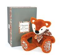 Doudou et Compagnie - Peluche renard Collection Copains Câlins 25 cm orange avec boîte cadeau