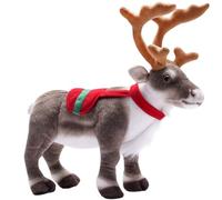 Peluche renne adorable figurine décorative pour décoration d'intérieur fête d'hiver (gris, A)