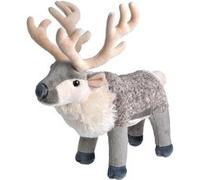 peluche renne de 30 cm gris blanc