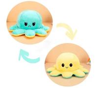 Peluche Réversible Géante XXL - DOUDOU - Pieuvre - Jaune - 50x25cm