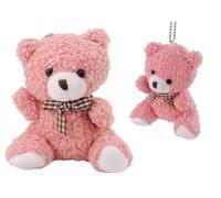 Peluche rose petit ourson douillet mascotte porte-clés 10cm