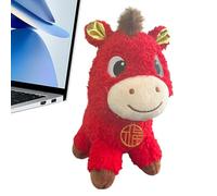Peluche rouge porte-bonheur pour le Nouvel An chinois - Peluche pour enfants, adultes, anniversaire, Halloween, Noël, fête, table de chevet et chambre d'enfant