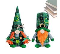 Peluche Saint-Patricks Day Gnomes | Ornements de trèfle vert Gnome - Père Noël rempli irlandais, décoration de week-end suédois, pièce maîtresse de table pour décoration de plateau, ferme
