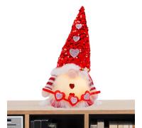 Peluche Saint-Valentin - Figurine lumineuse, décoration de la maison, miniature de Noël, figurine mignonne de collection, objet de décoration douillet, décoration de nain rustique, accessoire