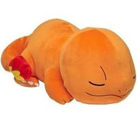 Peluche Salameche Dort 40cm - BANDAI - Pokémon - Doudou ou Oreiller pour Enfant de 2 ans et plus