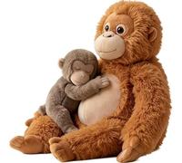 Peluche Singe, Grande Peluche Orang-outan de 33 cm, Peluches respectueuses de l'environnement, Lavable et sans Danger for Les Enfants, Jouet Singe en Peluche Doux et réaliste