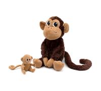 Peluche singe maman et son bébé