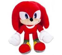 Peluche sonic knuckles hérisson rouge 29 cm - set doudou enfant dessin anime + 1 carte tigre - garcon - fille - nouveaute Rouge