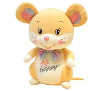 Peluche Souris, Rat De Dessin Animé Animal en Peluche Poupée Câline Oreiller Câlin Jouets Kawaii pour Enfants(Orange,25cm/9.8in)
